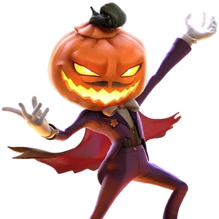 HellSpin bonus mascot holding a stack of casino coins.